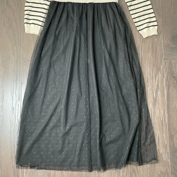 Red Valentino Wool Sweater Black Lace Maxi Dress - Picture 3 of 12